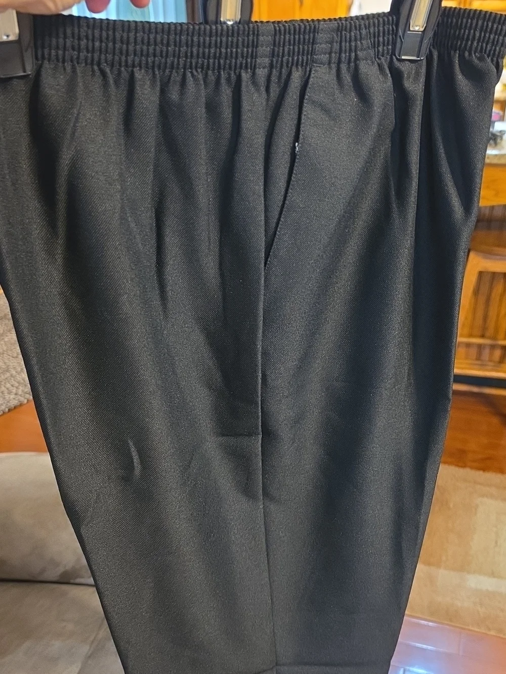 Womens Alfred Dunner Black Elastic Waist Pull-On Pants